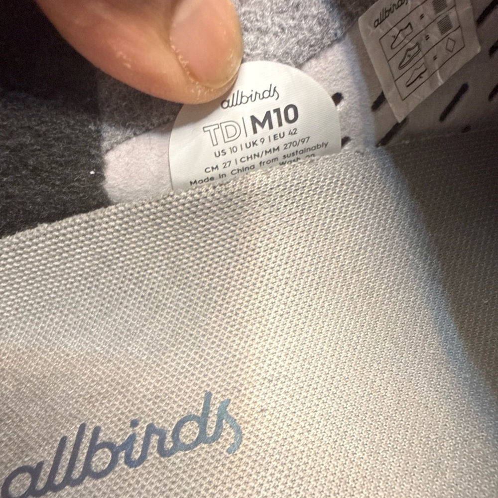 Size 10 Men -Allbirds Dasher 1 Dark Grey, 0820 RM1, Preowned Excellent Condition - Picture 8 of 10